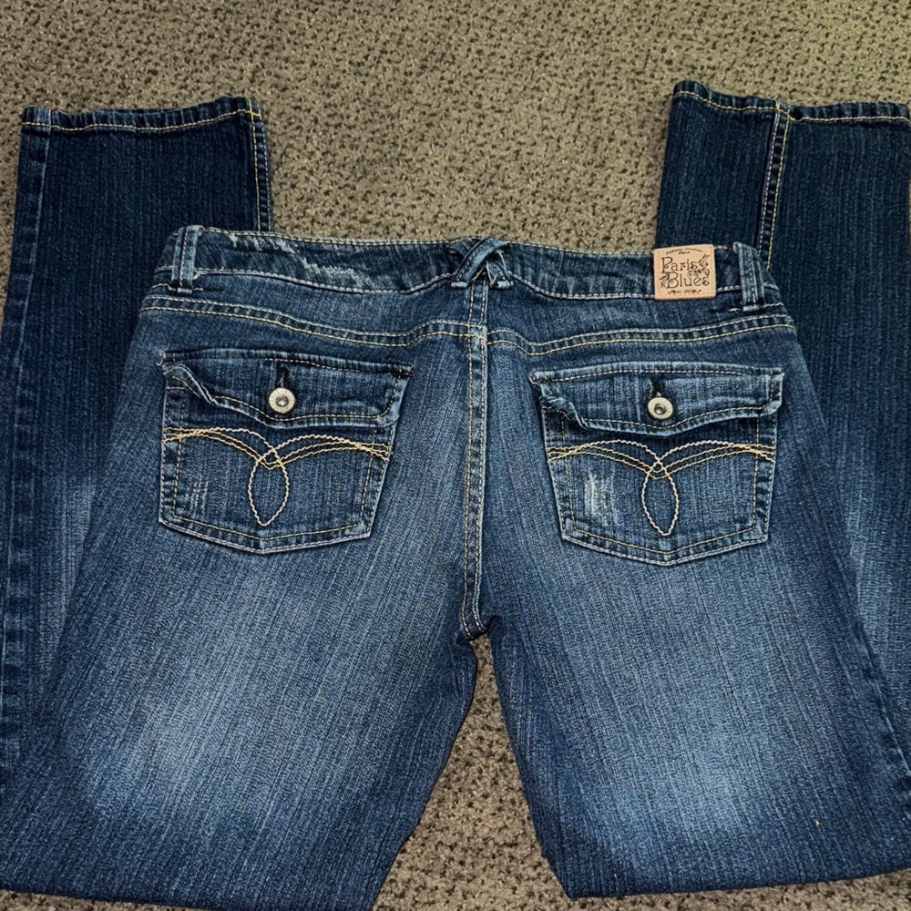 Paris Blues Vintage Dark Blue Straight Leg Jeans
